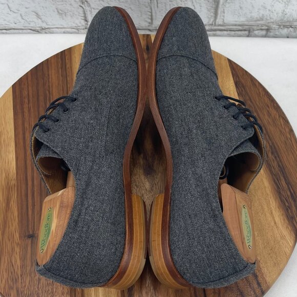 Taft Kennedy Mens 10/44 Gray Wool Cap Toe Oxford Derby Dress Shoes